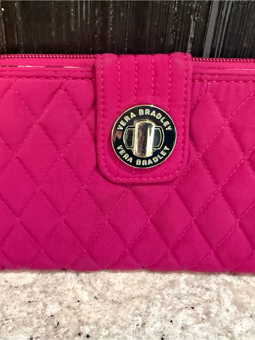 Vera Bradley Turn Lock Wallet - Fuchsia - Picture 2 of 7